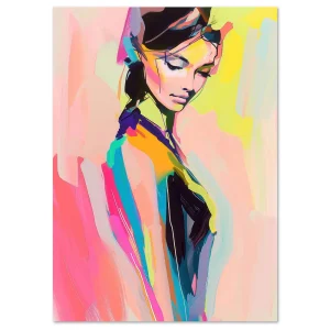 Neon Muse Awakening Beauty large wall art
