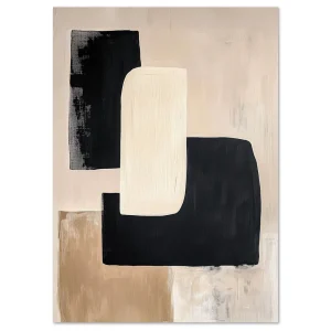 Monochrome Geometry Poise Abstract large wall art