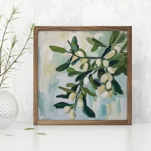 Budding Elegance in Teal Floral wall art prints
