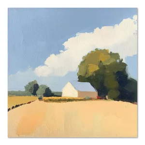 Sunny Barn Retreat Landscape large wall art