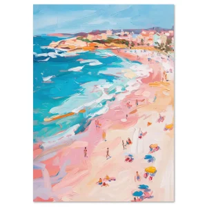 Sunlit Coastal Bliss Beach large wall art