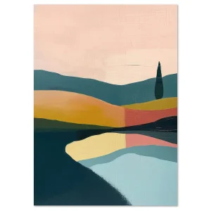 Reflections of Tranquil Hills Mountains large wall art