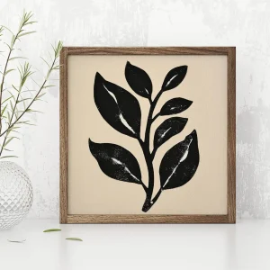 Bold Leaf Silhouette Leaf wall art prints