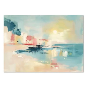Sunlit Coastal Hues Beach large wall art