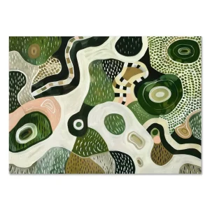 Verdant Flow of Forms Aboriginal large wall art