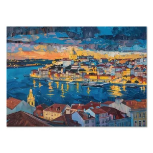 Twilight Over Lisbon Landmark large wall art