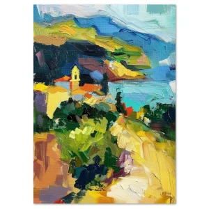 Radiant Hillside Escape Mountains large wall art