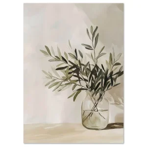 Olive Branch Serenity Leaf large wall art