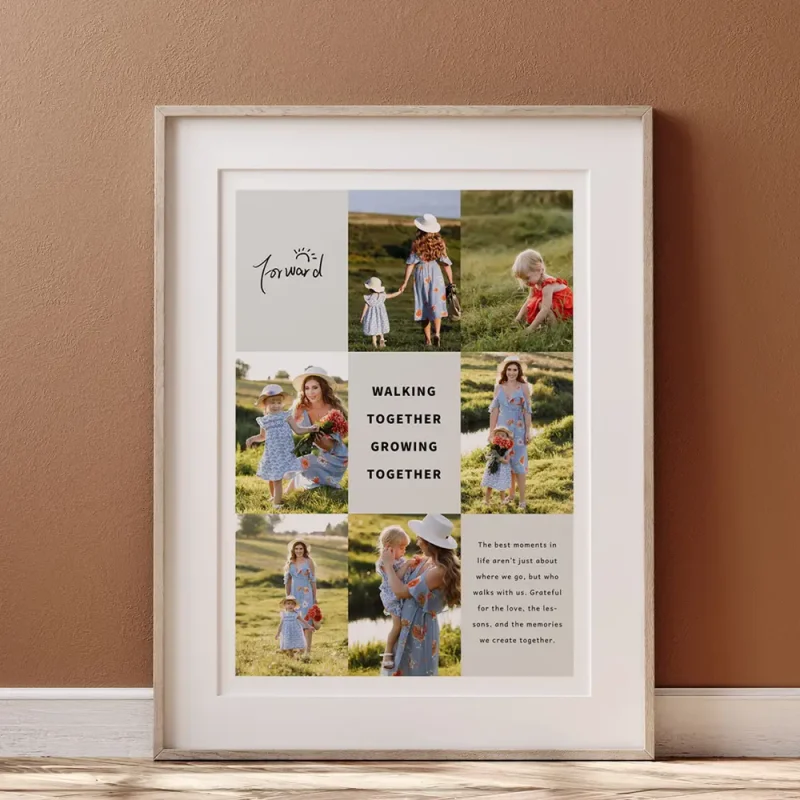 best moment photo collage close up view