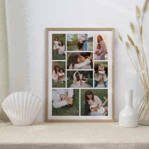 happiness time photo collage close up view