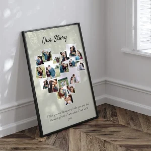 love story photo collage side view