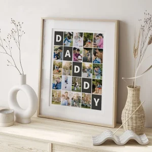 daddy photo collage close up view