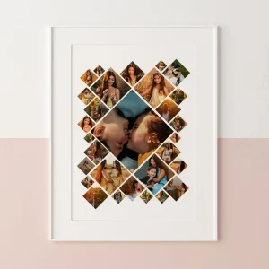 family time photo collage close up view