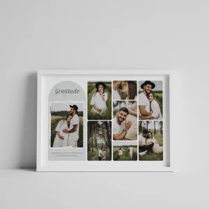 love story photo collage close up view