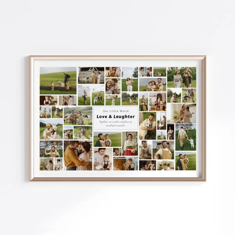 family stories photo collage close up view