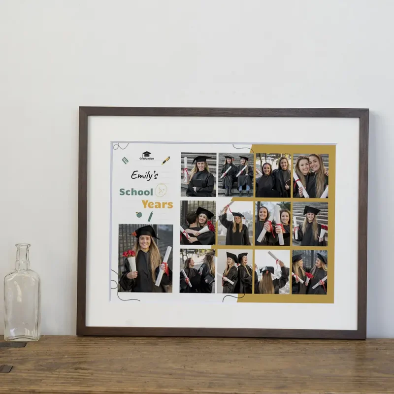 school years photo collage close up view