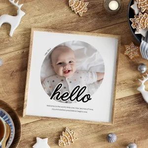 new baby photo collage close up view