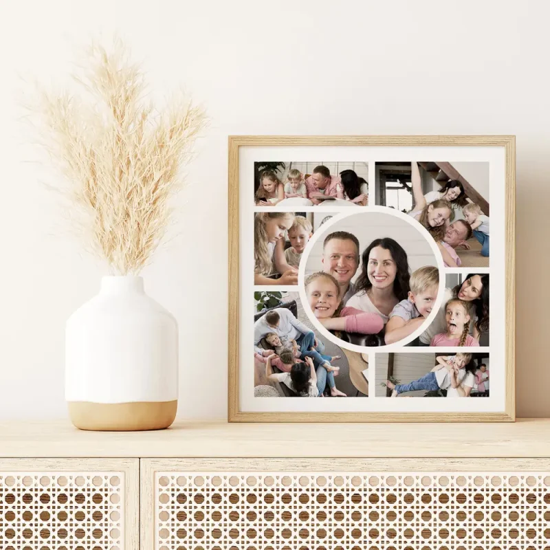 happiness time photo collage close up view