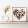 love heart photo collage close up view