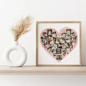 love heart photo collage close up view