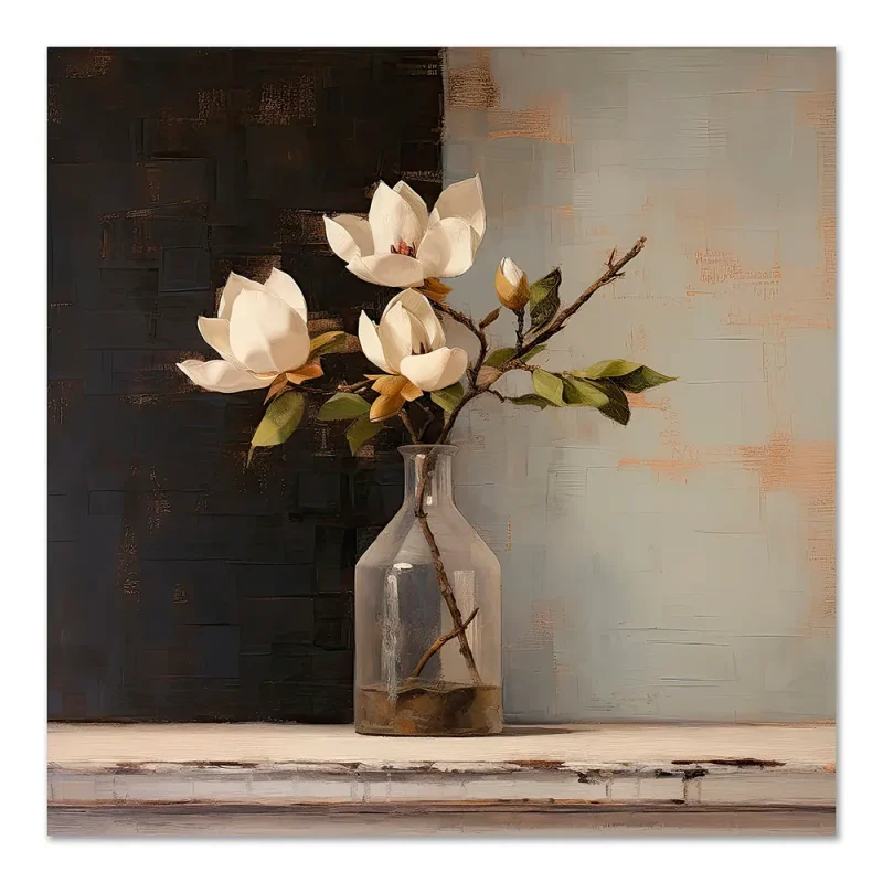 Magnolia Charm Floral large wall art