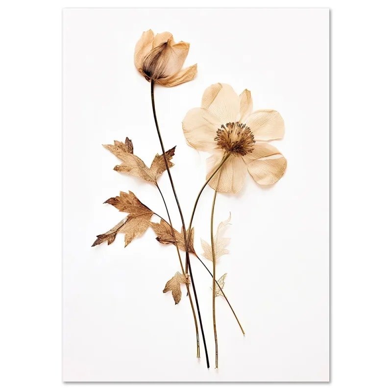 Golden Petals Floral large wall art