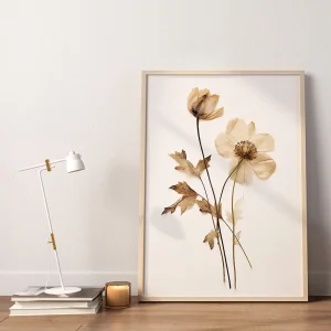 Golden Petals Floral wall art prints