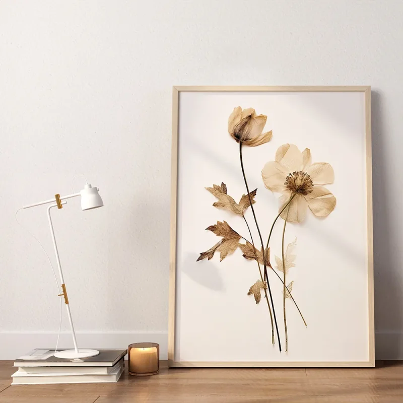 Golden Petals Floral wall art prints
