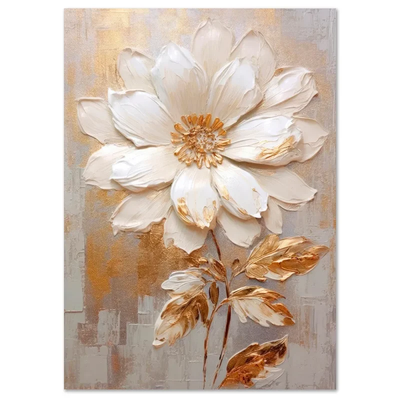 Golden Bloom Floral large wall art