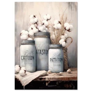 Vintage Cotton Leaf large wall art