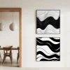 Monochrome Waves Line poster prints