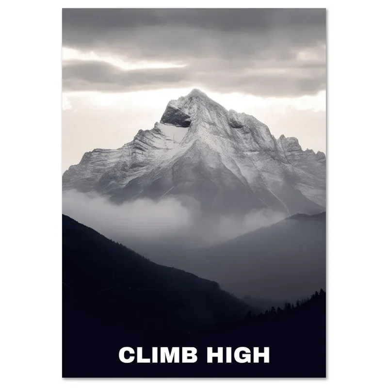 Climb High Mountains large wall art