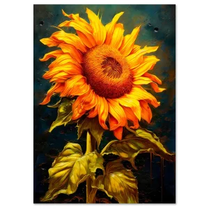 Majestic Sunflower Floral large wall art