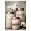 Rustic Jars Floral large wall art