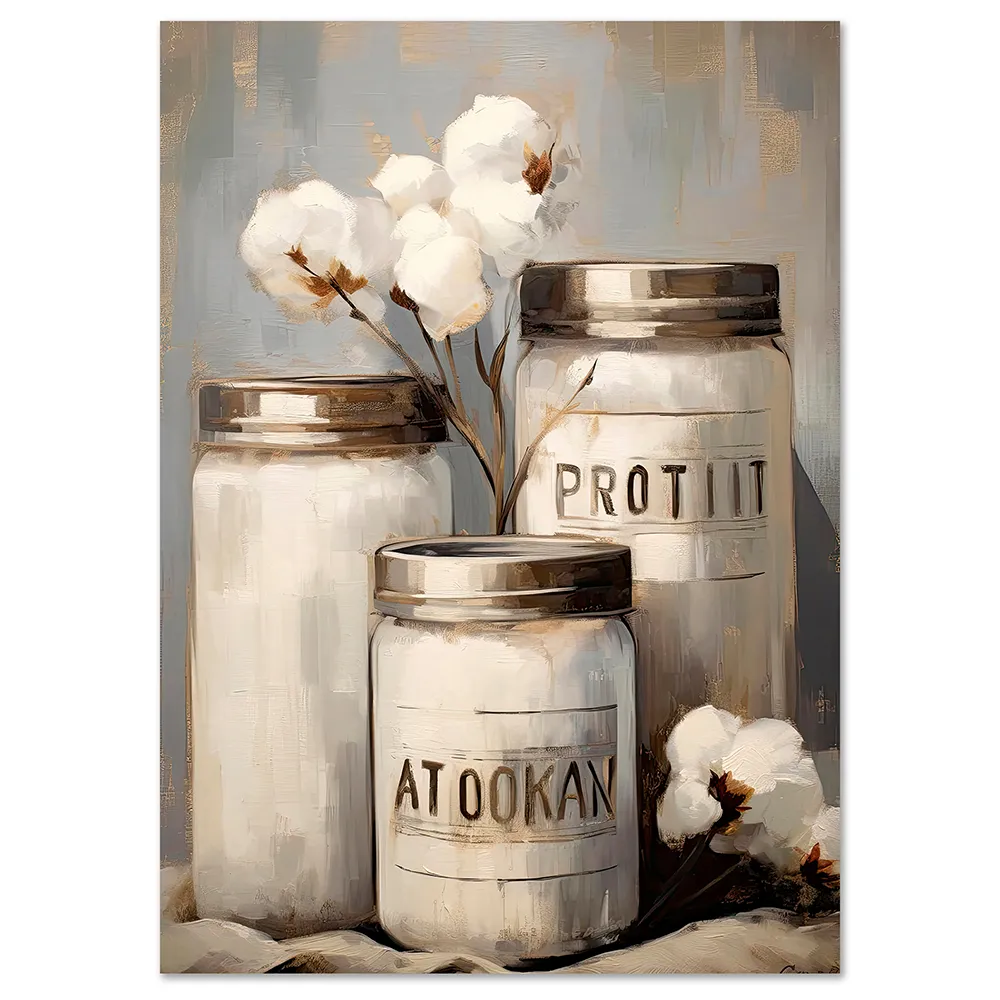 KAA59A-P1-rustic-jars-floral-large-wall-art Rustic Jars Floral large wall art