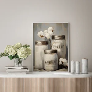 Rustic Jars Floral wall art prints