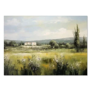 Tranquil Meadow Mountains large wall art