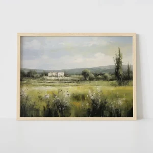 Tranquil Meadow Mountains wall art prints