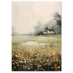 Countryside Serenity Floral large wall art