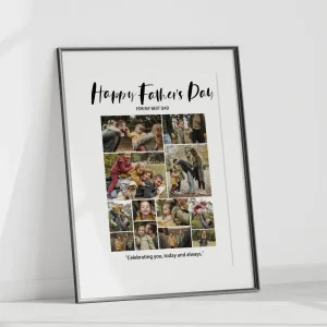 happy father’s day photo collage close up view