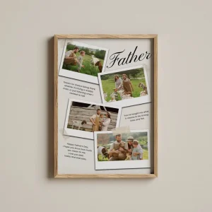 father’s love photo collage close up view