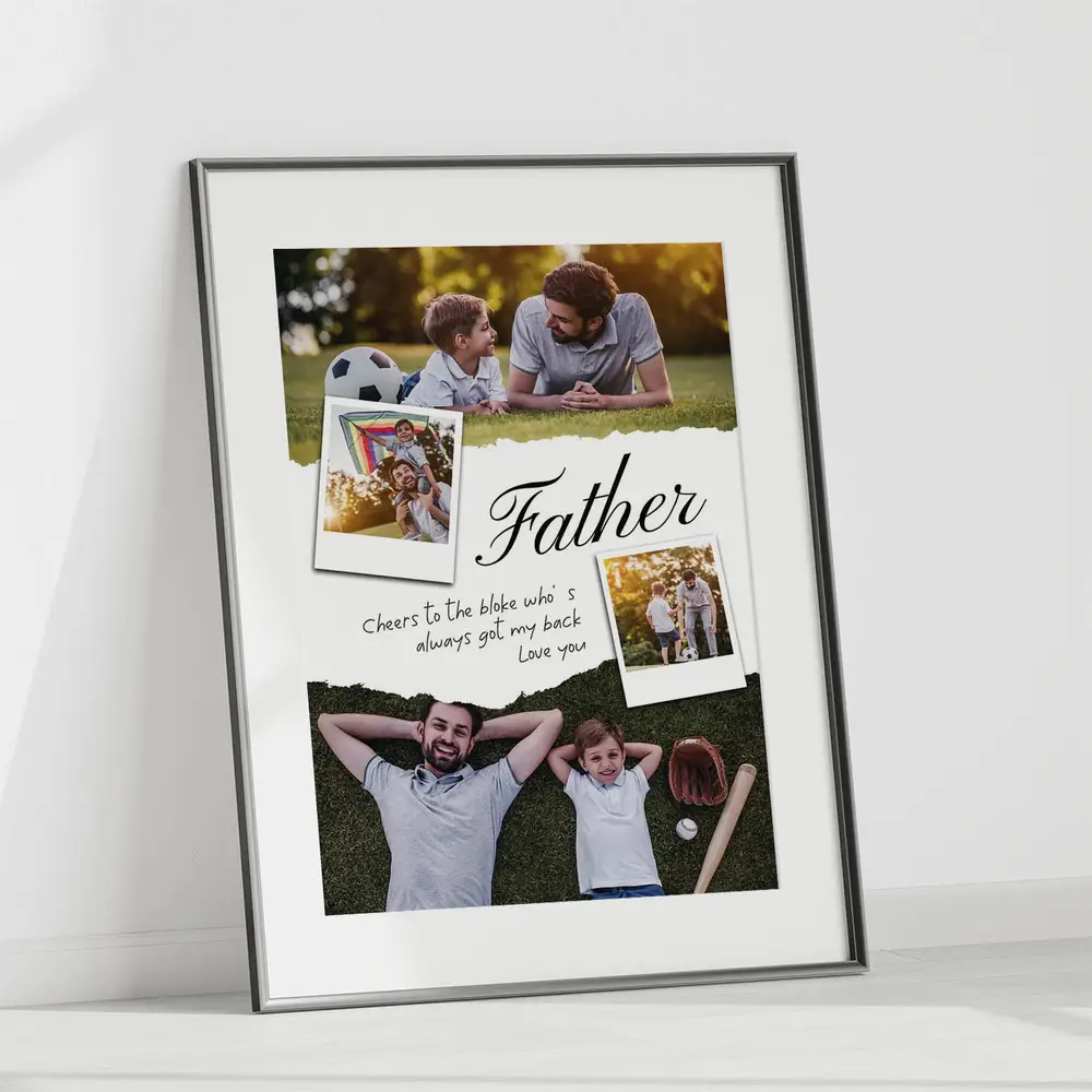 PA7404 P1 Father And Son Photo Collage Close Up View father and son photo collage close up view