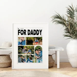 for daddy photo collage close up view