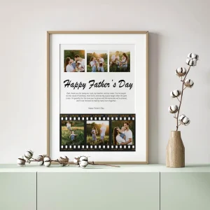 happy father’s day memories photo collage close up view