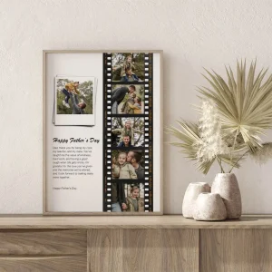 happy father’s day filmstrip photo collage close up view