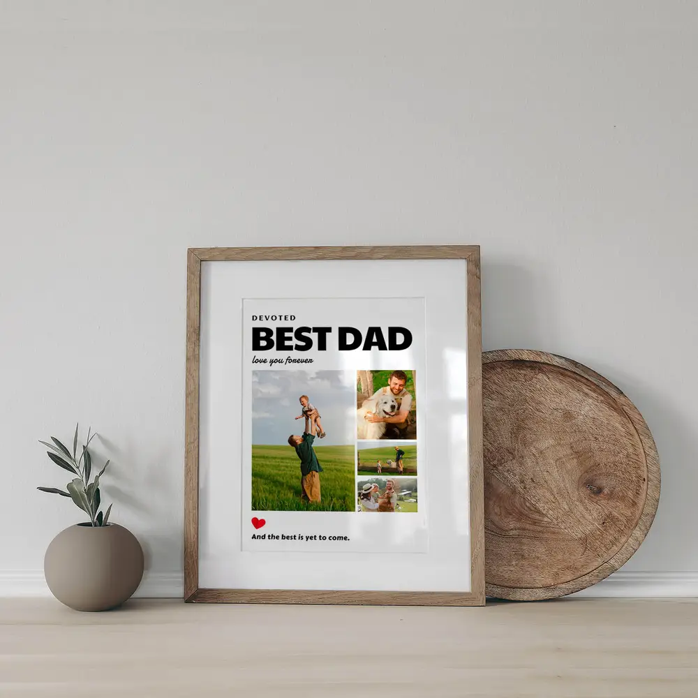 PA7804 P1 Devoted Best Dad Photo Collage Close Up View devoted best dad photo collage close up view