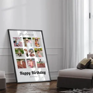 happy birthday photo collage side view