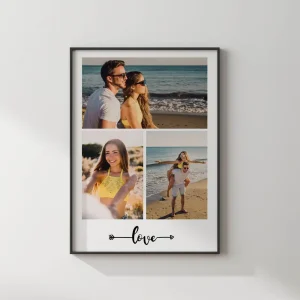 beach love photo collage close up view