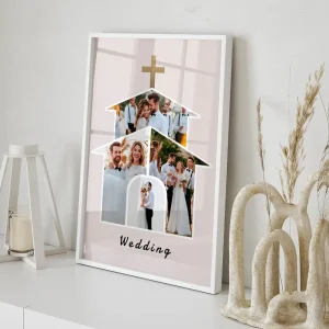 wedding church photo collage side view