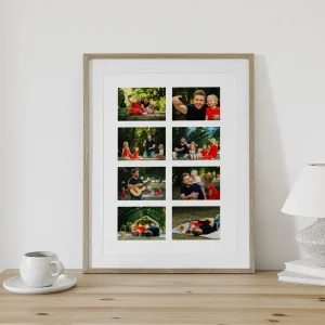family picnic photo collage close up view